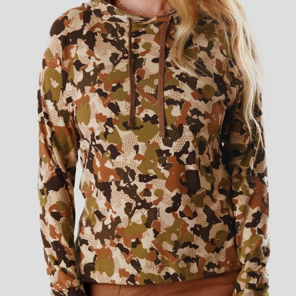 Duck Camp Original Bamboo Hoodie Womens Size Large Wetlands Brown Outdoor - Picture 1 of 12